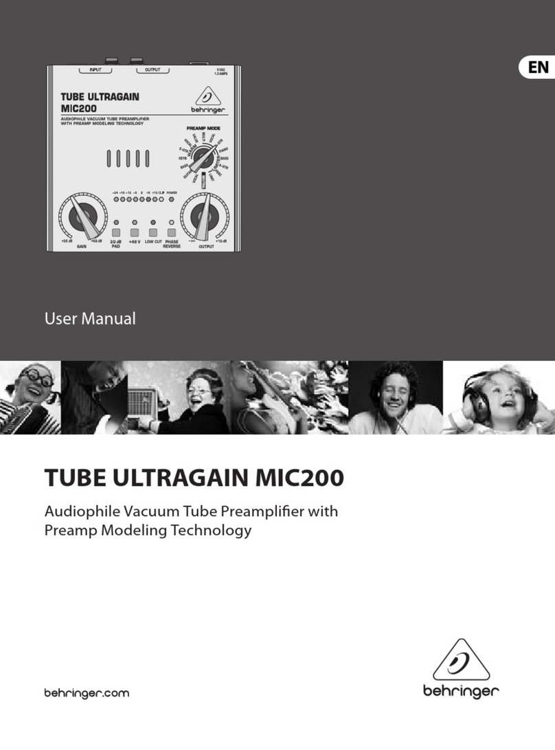 Behringer TUBE ULTRAGAIN MIC200 User manual