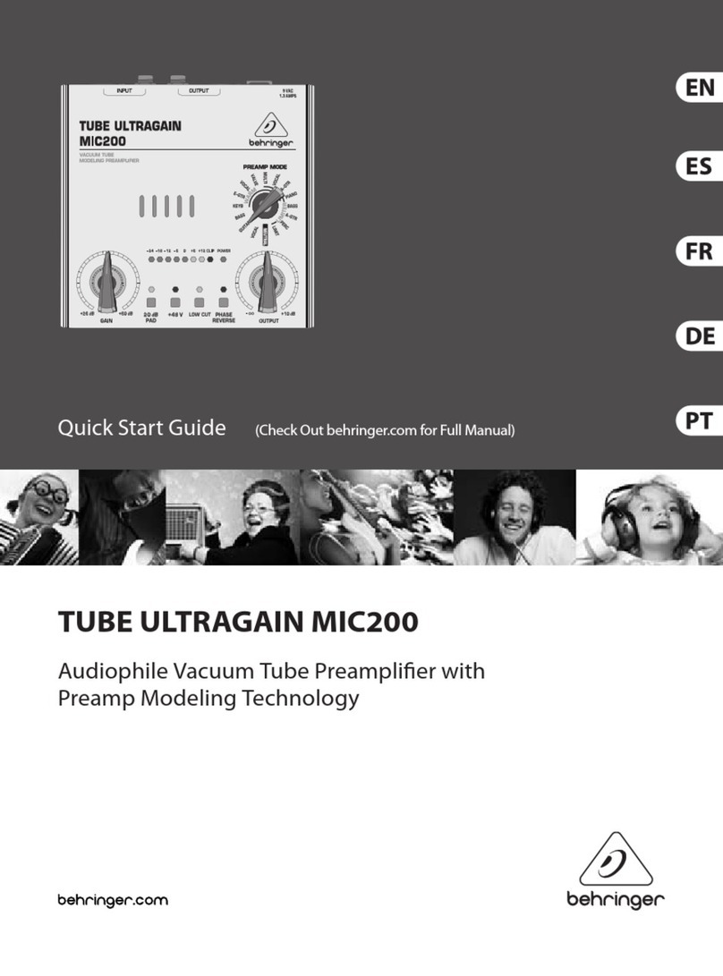 Behringer TUBE ULTRAGAIN MIC200 quick start guide Behringer TUBE ULTRAGAIN MIC200 quick start guide