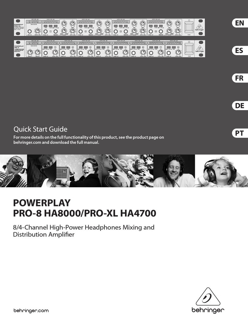 Behringer Powerplay Pro-8 HA8000 User manual