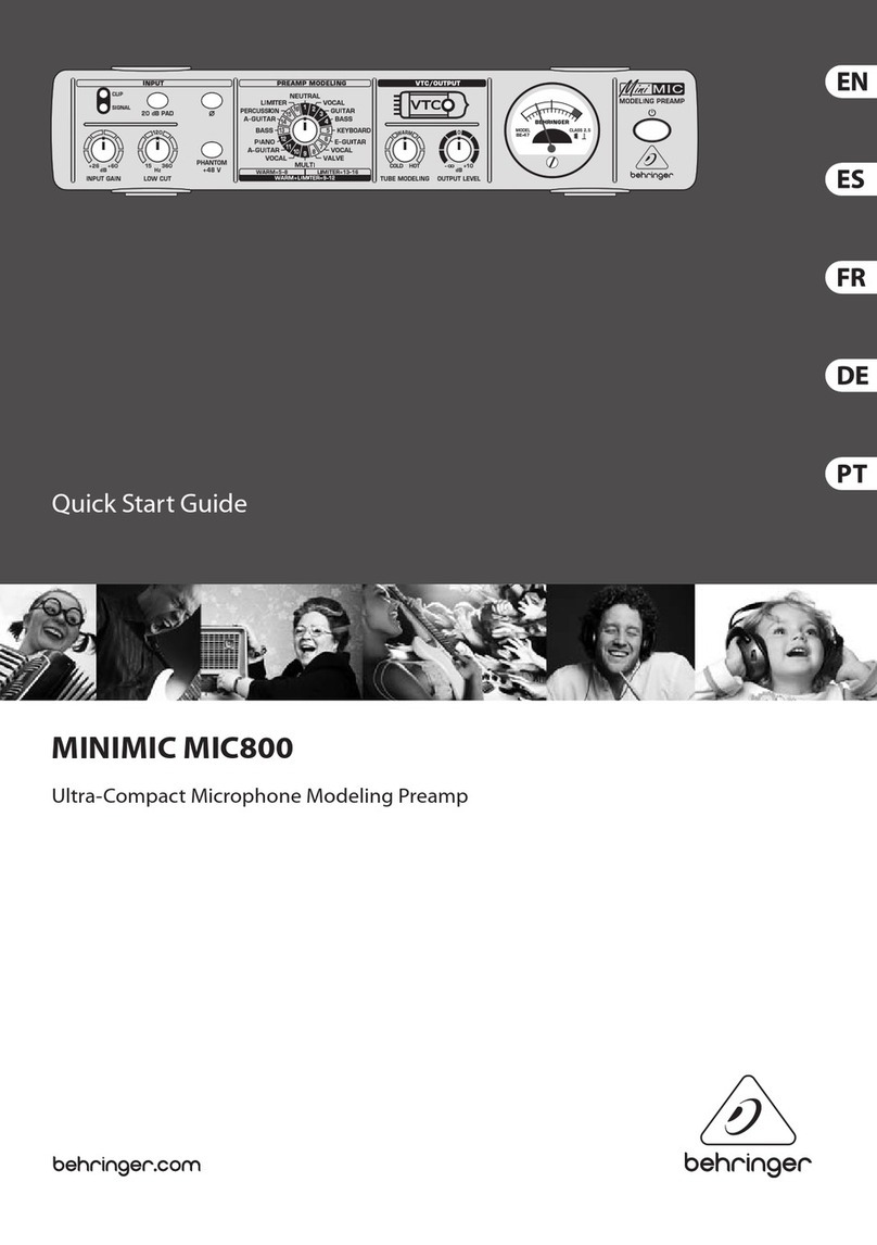 Behringer Minimic Mic800 quick start guide
