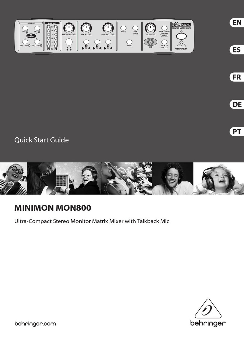 Behringer Minimon Mon800 quick start guide