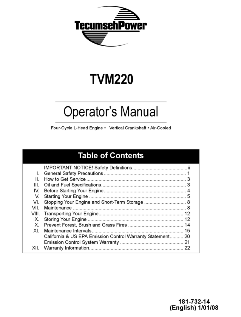 Tecumseh TVM220 User manual