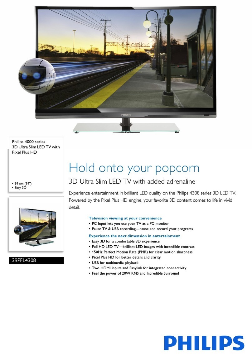 Philips 3D Ultra Slim 4000 Series 39PFL4308/56 User manual