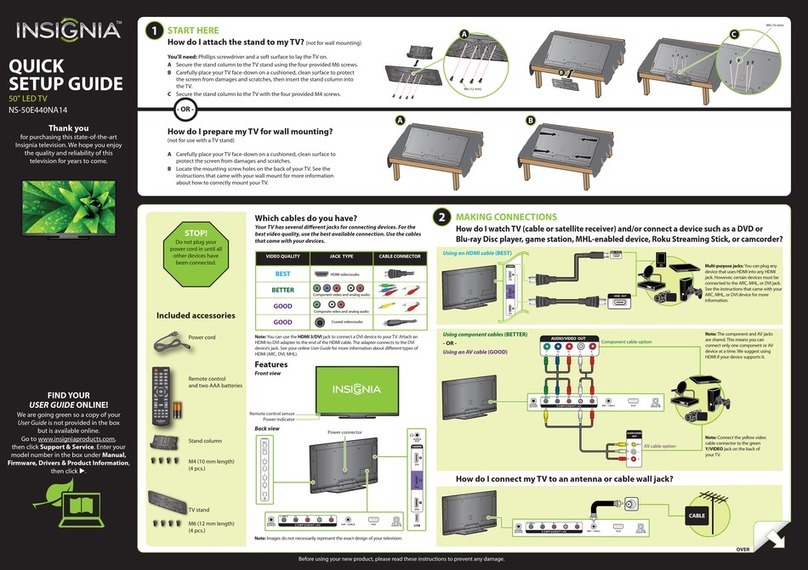 Insignia NS-50E440NA14 Quick setup guide