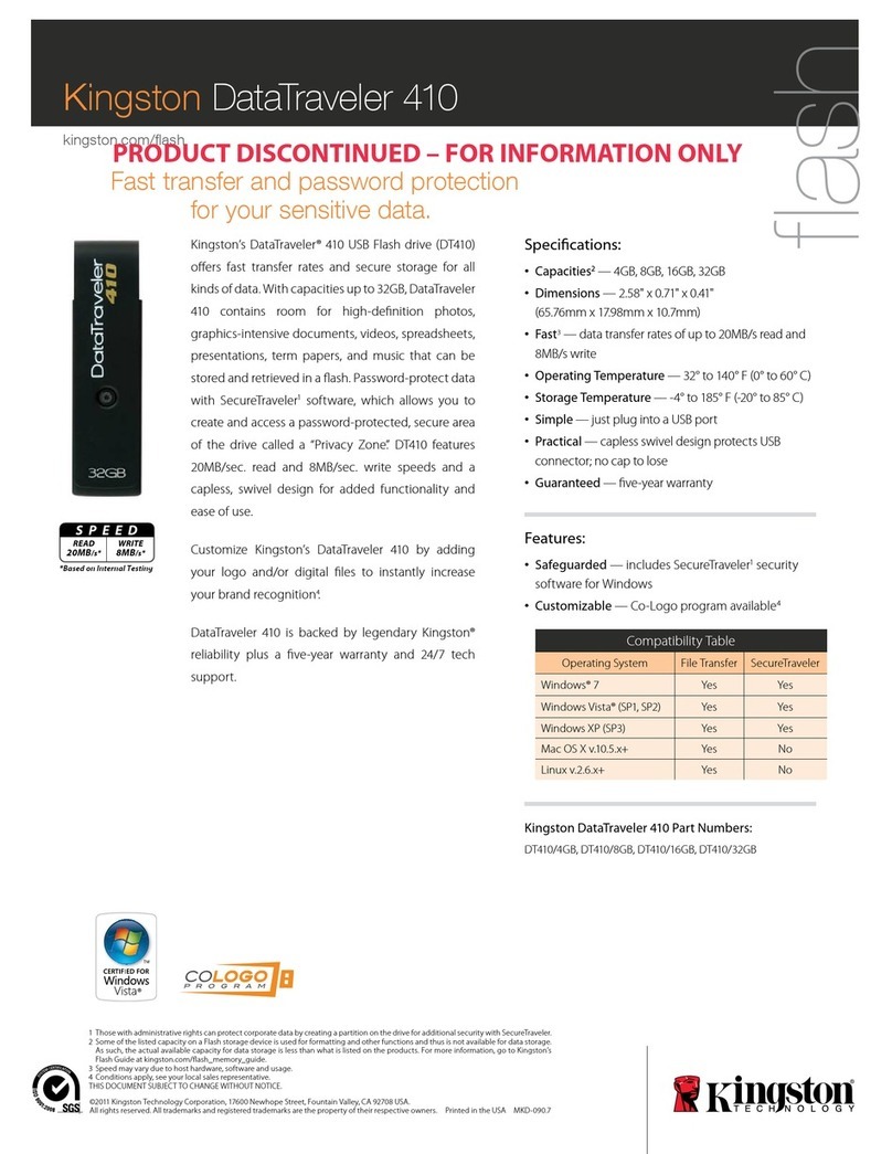 Kingston Technology DataTraveler 410 (DT410) User manual