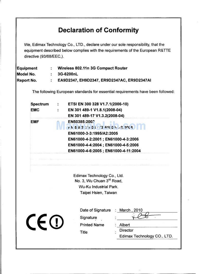 Edimax 3G-6200nL User manual Edimax 3G-6200nL User manual