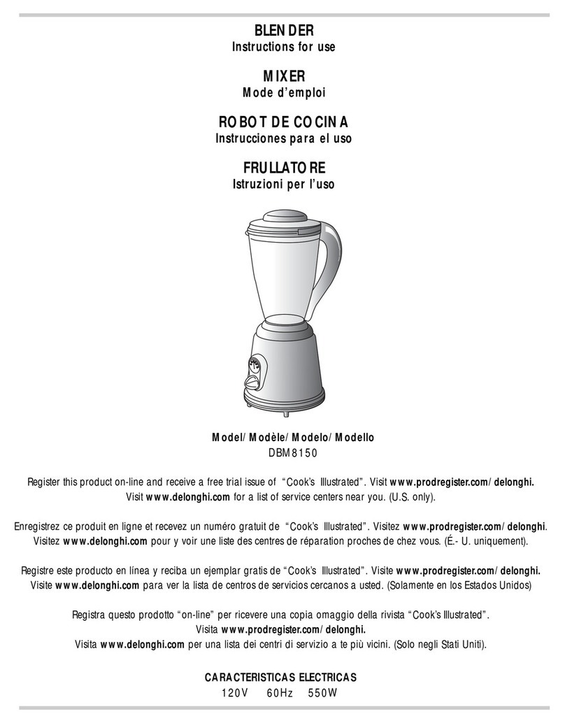 DeLonghi DBM8150 User manual