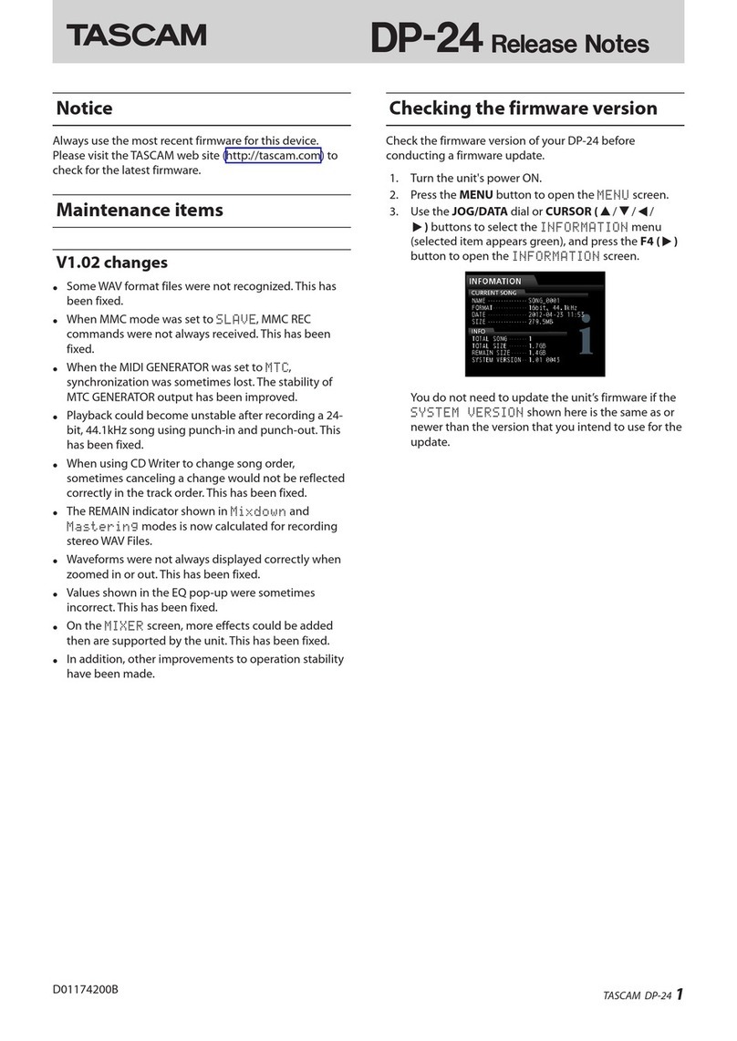 Tascam Digital Portastudio DP-24 Operation and maintenance manual