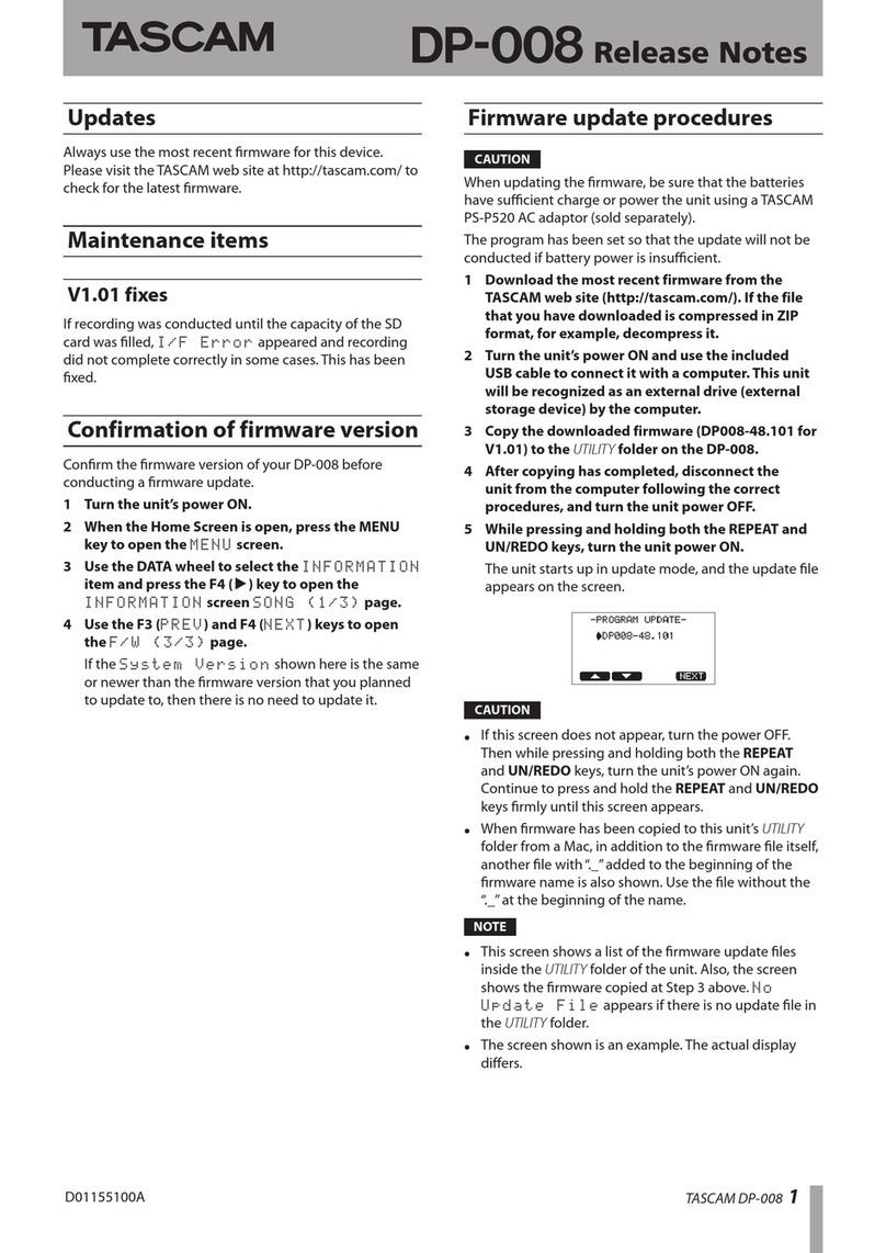Tascam DP-008 maintenance