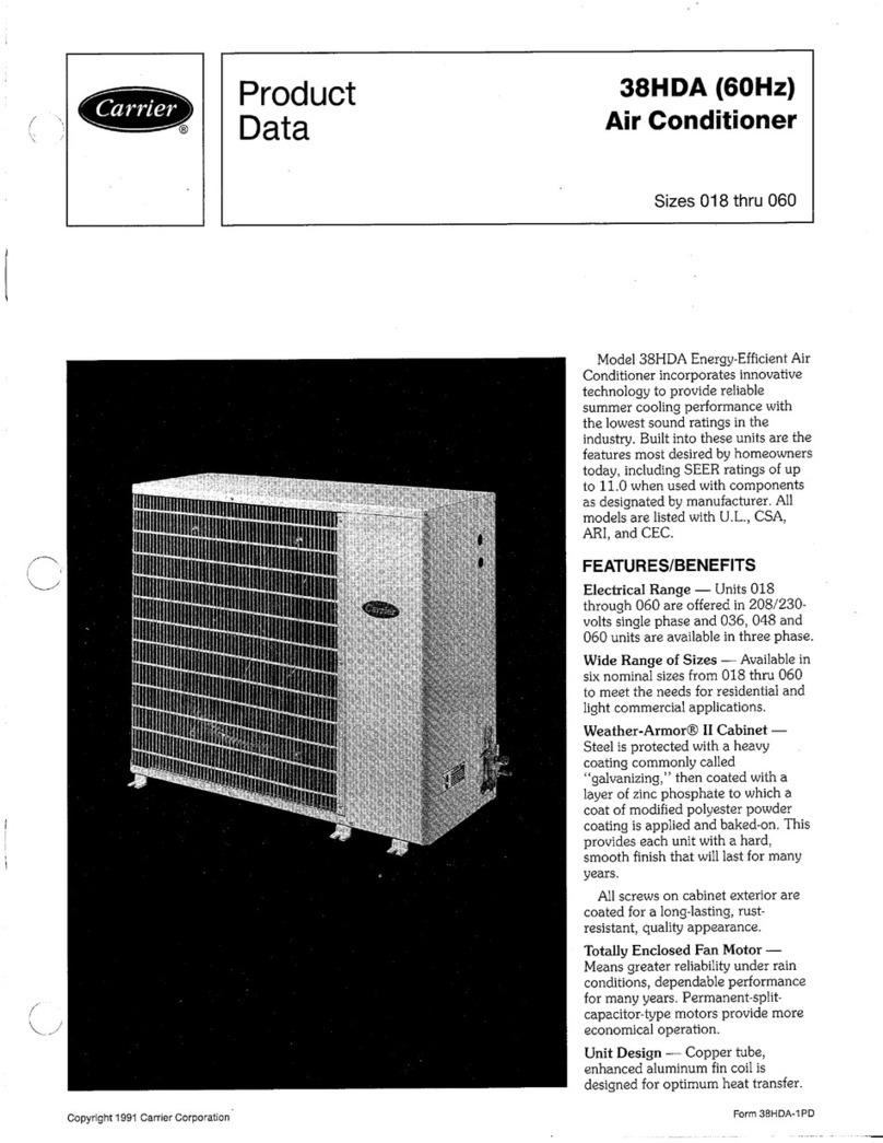 Carrier 38HDA Operation manual