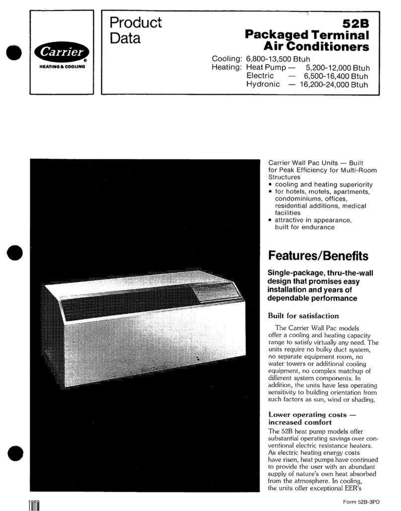 Carrier Wall Pac 52B User manual