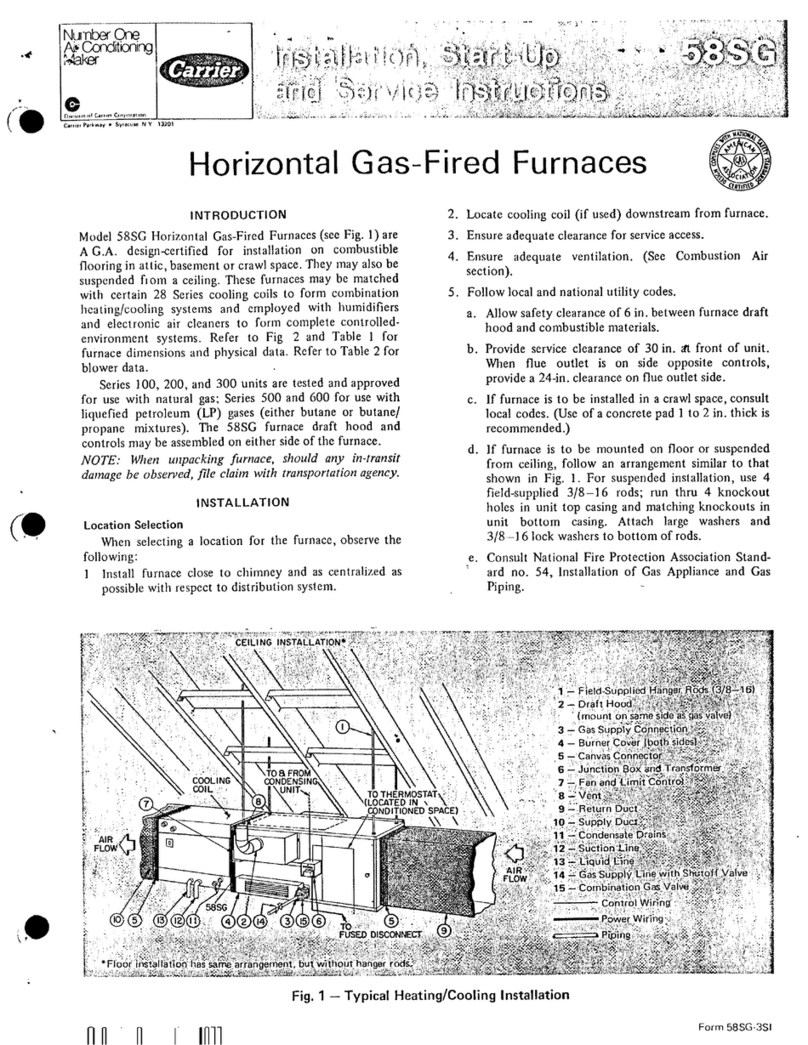 Carrier 58SG Dimensions and installation guide