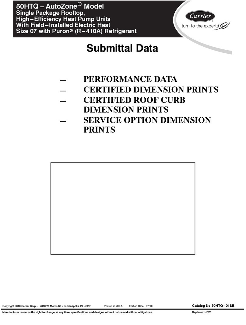 Carrier AutoZone 50HTQ Operating and installation instructions
