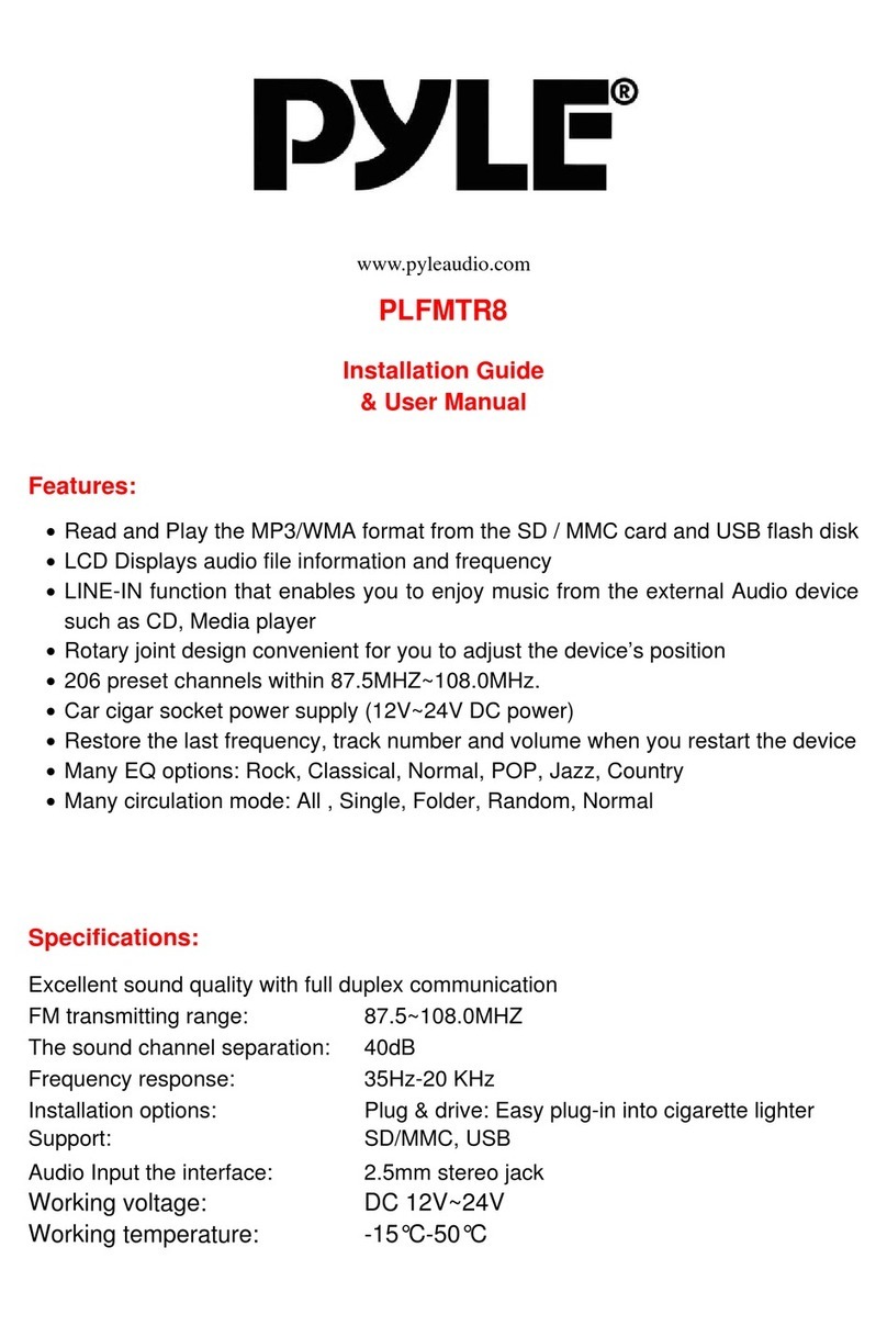 Pyle PLFMTR8 Installation guide & user manual