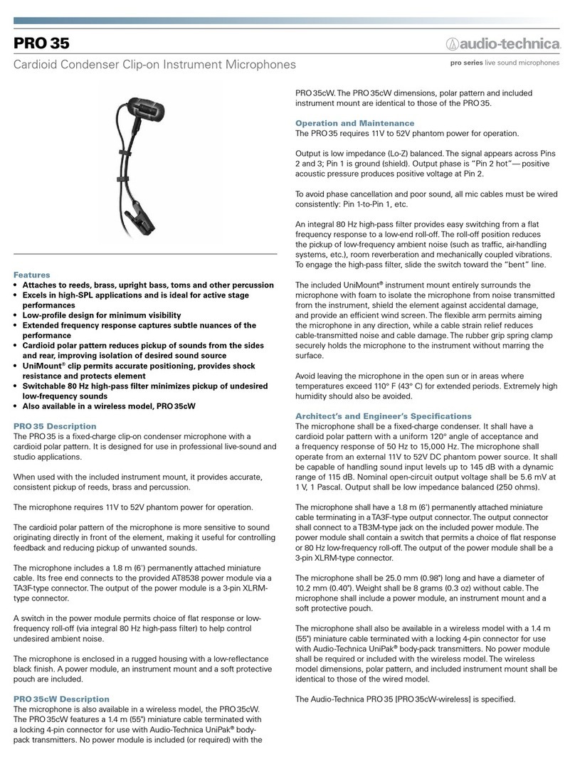 Audio Technica PRO 35 User manual