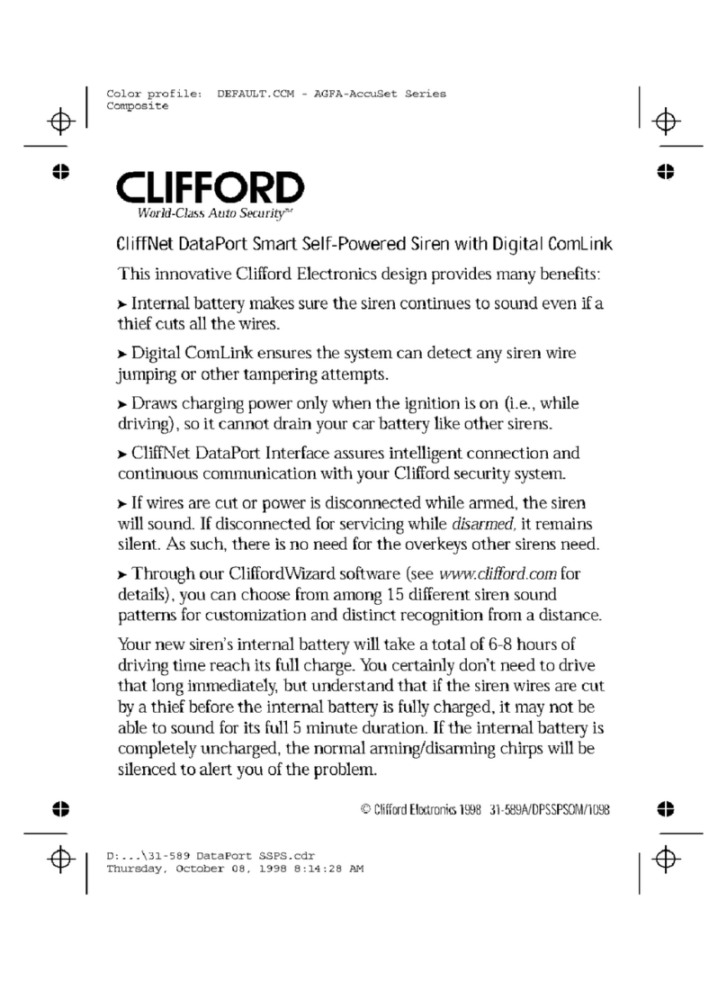 Clifford Self-Powered SmartSiren 4 60-589 owner's guide