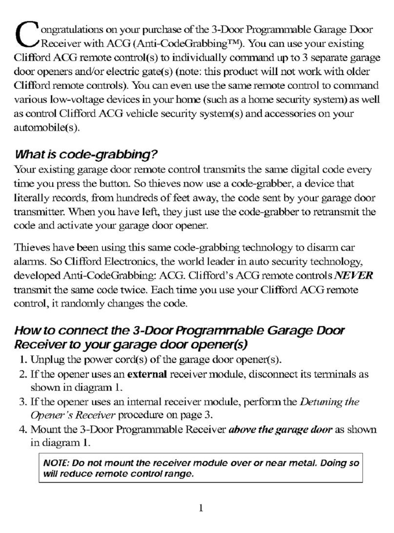 Clifford Garage Door Receiver ACG owner's guide