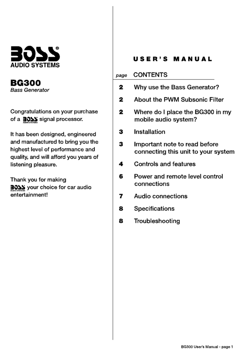 Boss Audio Systems Bass Generator BG300 User manual Boss Audio Systems Bass Generator BG300 User manual