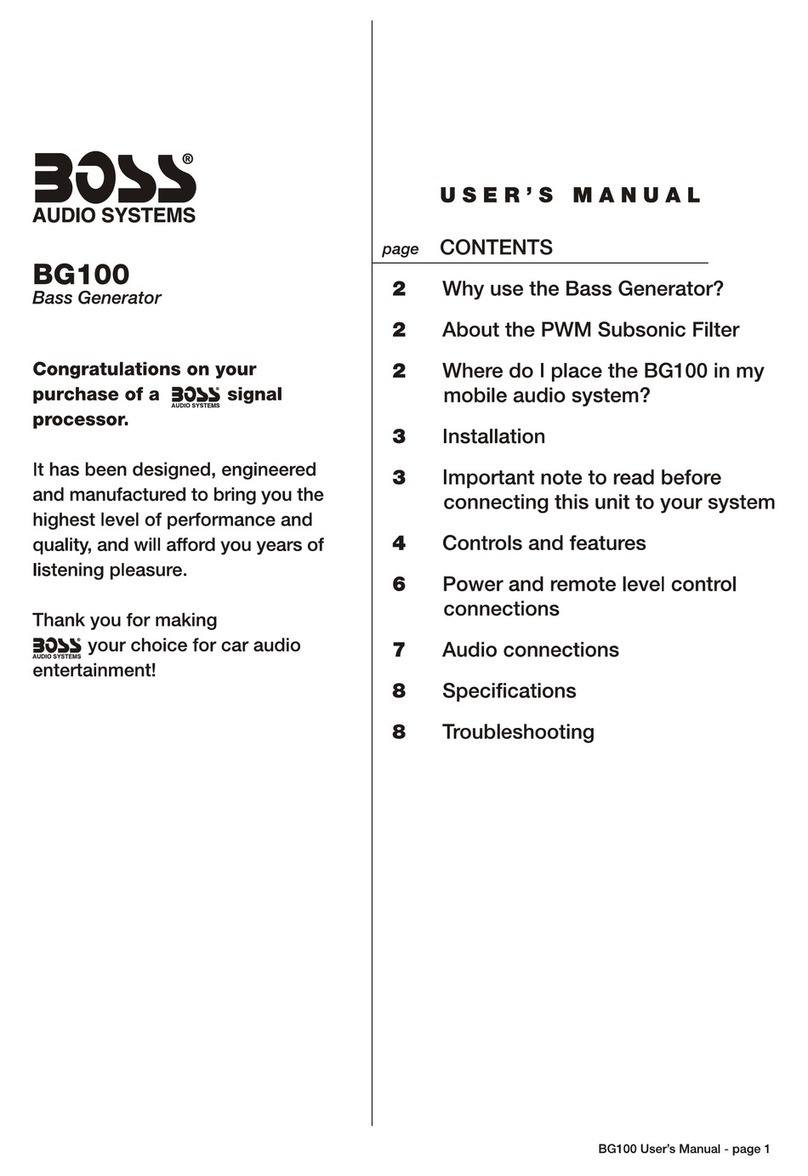 Boss Audio Systems BG100 User manual Boss Audio Systems BG100 User manual