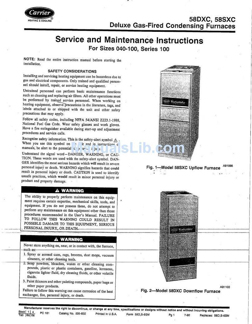 Carrier DELUXE 58DXC Service and maintenance instruction