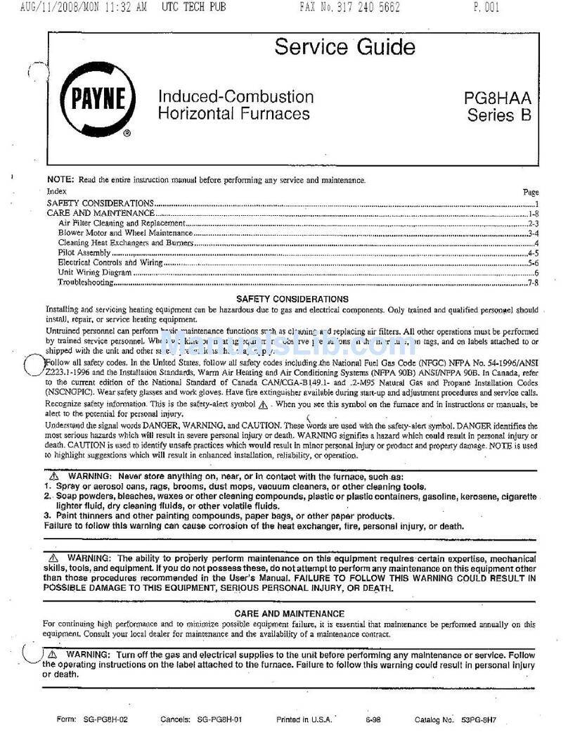 Payne PG8HAA User manual