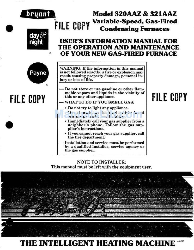 Bryant 320AAZ User's information manual