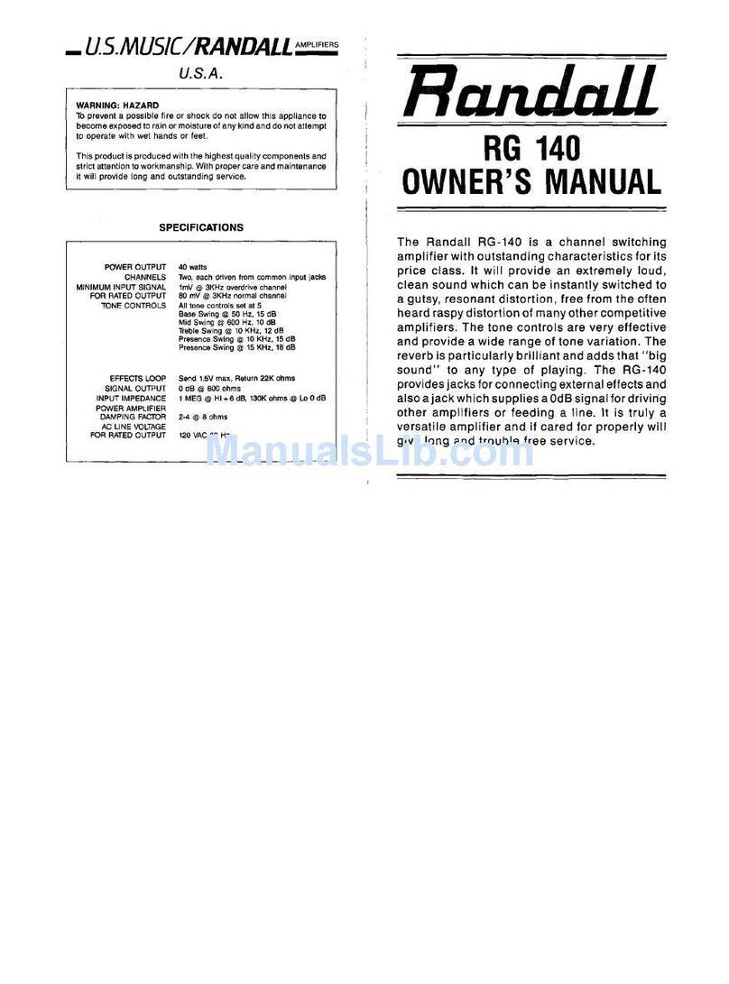 Randall RG 140 owner's manual