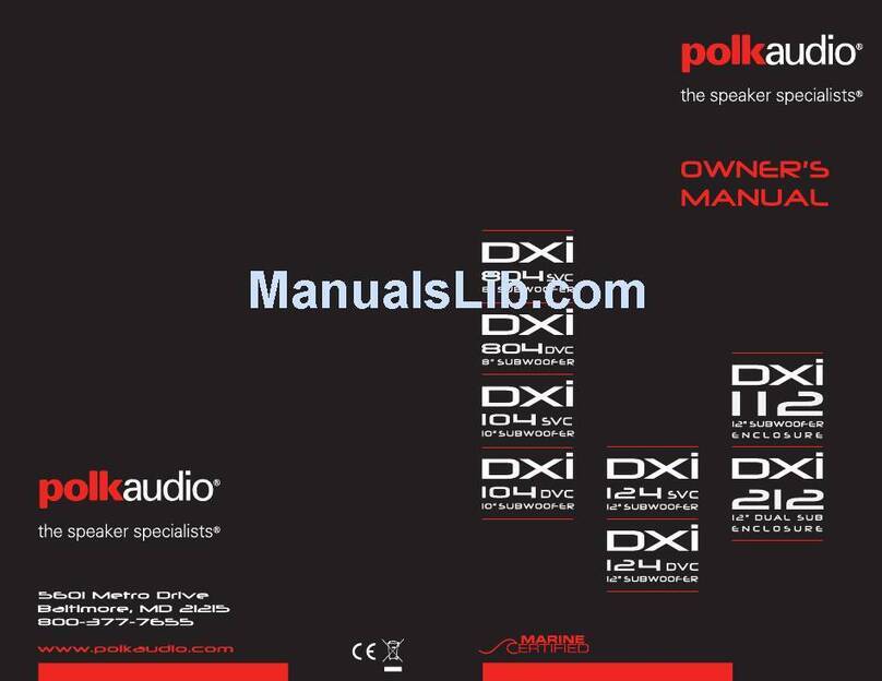 Polk Audio DXi104 owner's manual