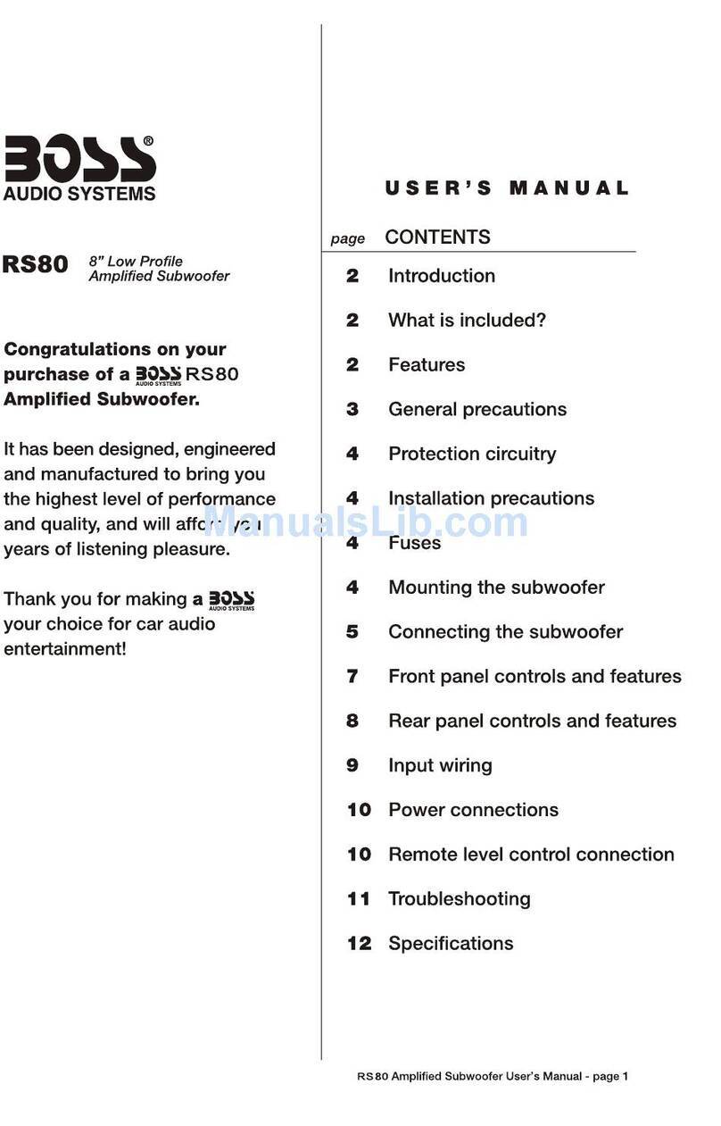 Boss Audio Systems RS80 User manual Boss Audio Systems RS80 User manual