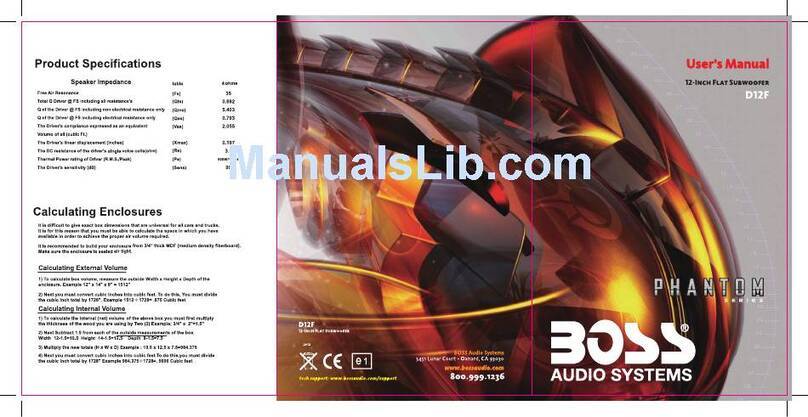 Boss Audio Systems Phantom D12F User manual