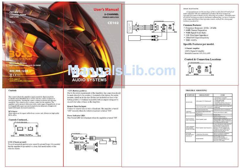 Boss Audio Systems CE102 User manual