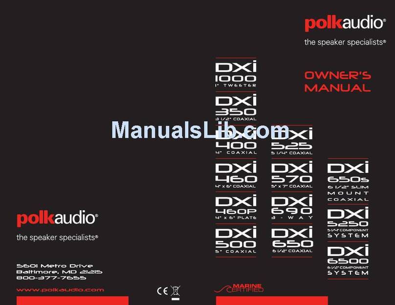 Polk Audio DXi1001 User manual Polk Audio DXi1001 User manual