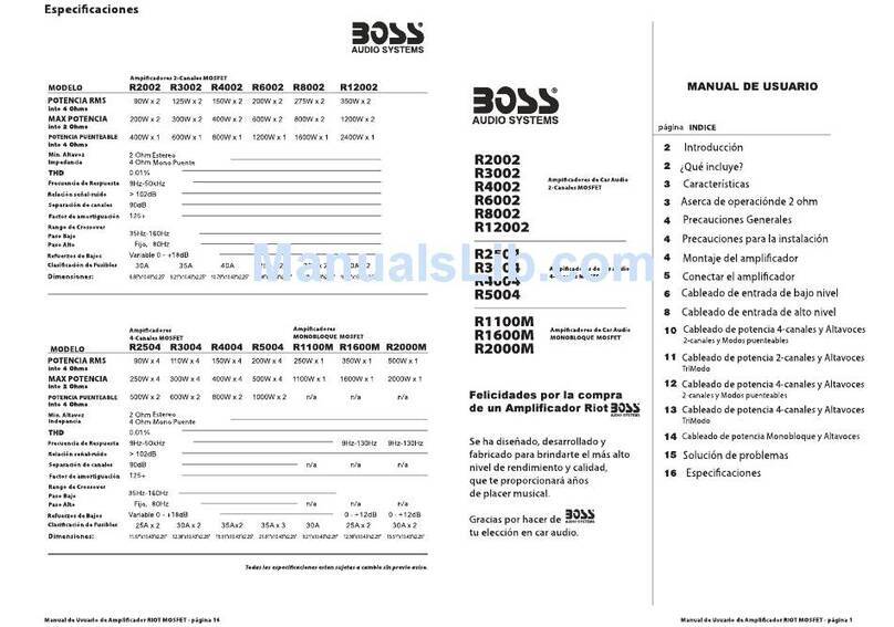 Boss Audio Systems R1100M Instruction Manual