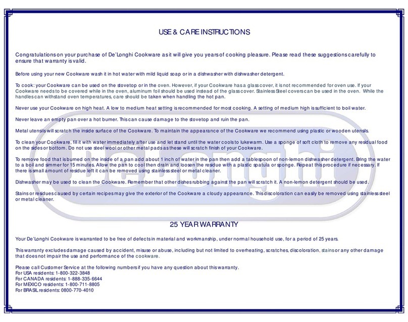 DeLonghi CS-10FL Use and care instructions DeLonghi CS-10FL Use and care instructions