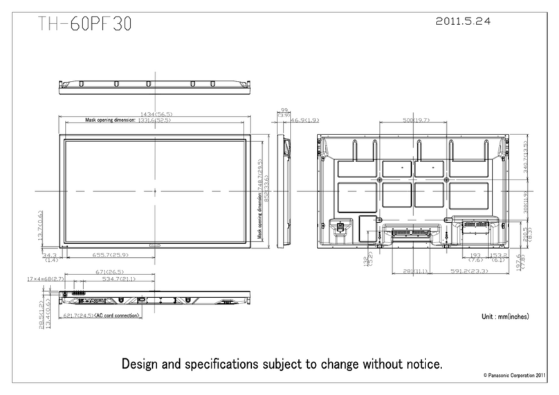 Panasonic TH-60PF30 Dimensional drawing