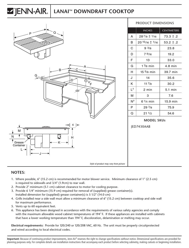 Jenn-Air LANAI JED7430AAB Product dimensions