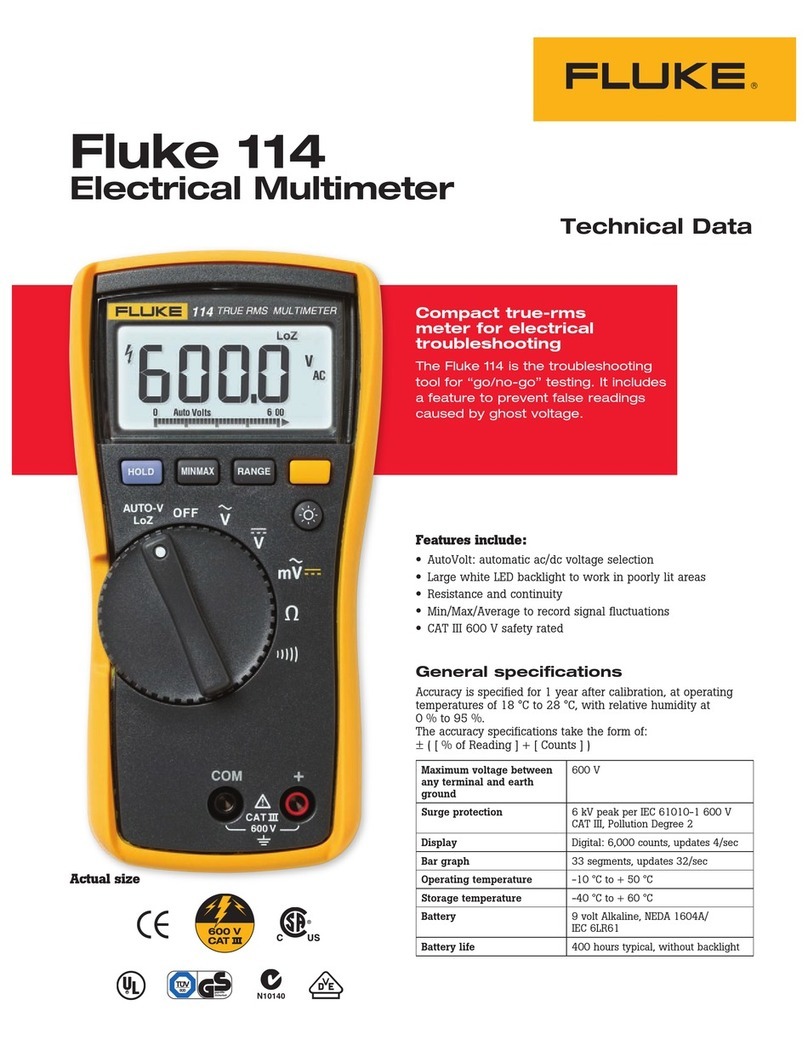 Fluke 114 Specifications