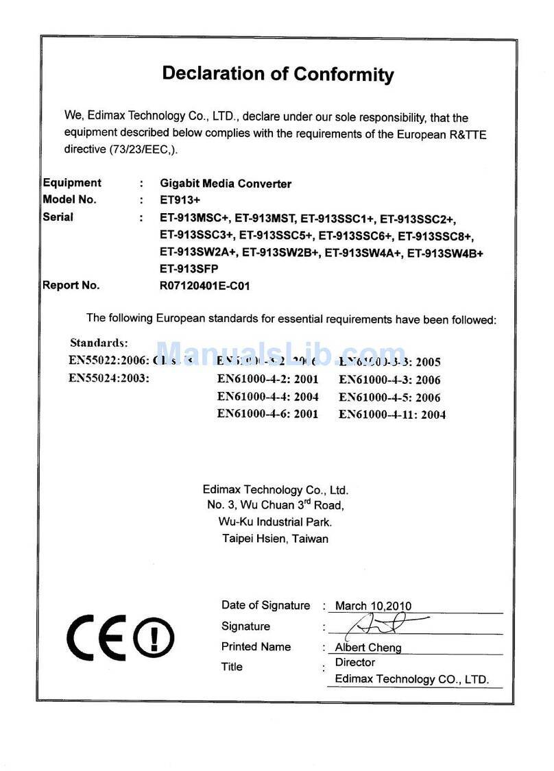 Edimax ET-913 V2 series User manual