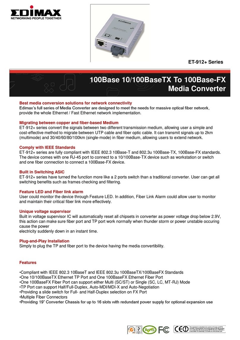 Edimax ET-912 Series Specifications