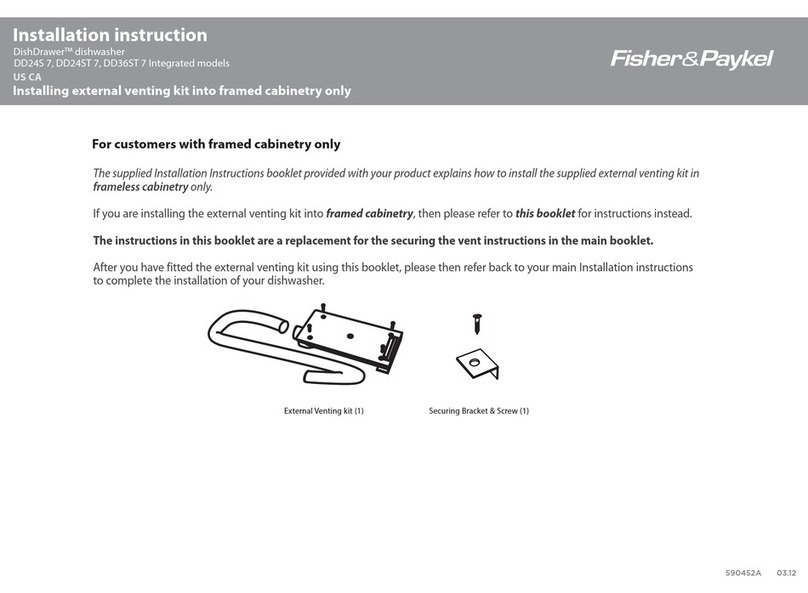 Fisher & Paykel DishDrawer DD36STI2 installation instructions