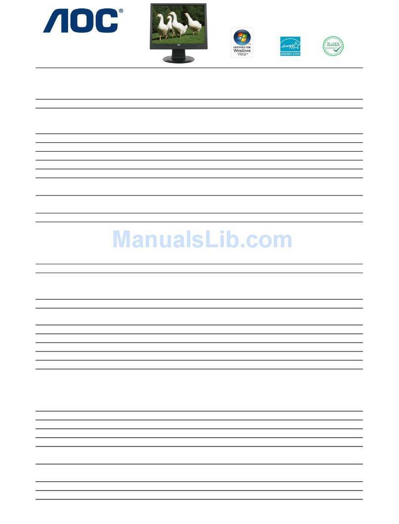 AOC Flat Panel Monitor 197Va1 User manual