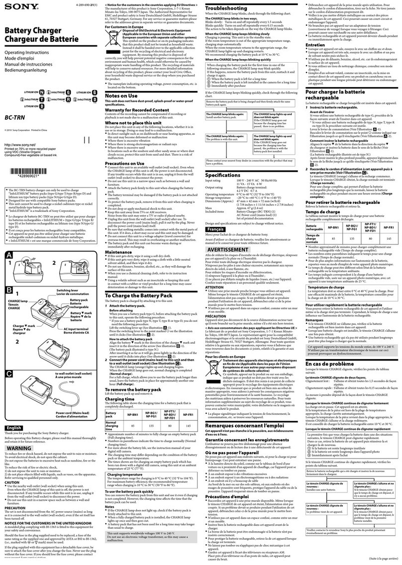 Sony BC-TRN operating instructions