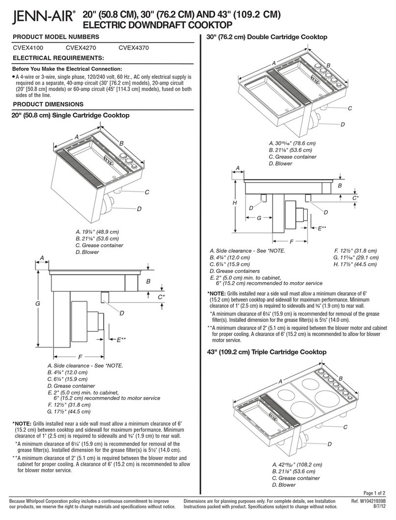 Jenn-Air CVEX4100 Series Dimension Guide Jenn-Air CVEX4100 Series Dimension Guide