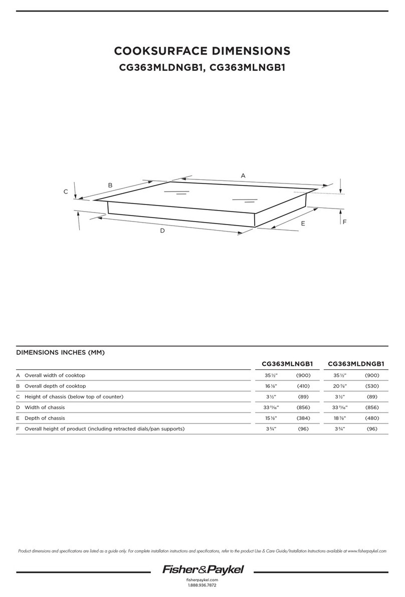 Fisher & Paykel CG363MLNGB1 Product dimensions Fisher & Paykel CG363MLNGB1 Product dimensions