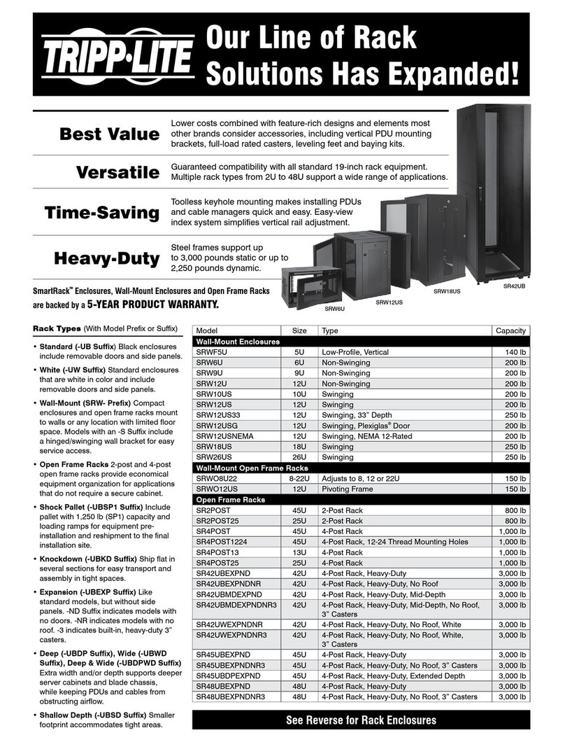 Tripp Lite SR1UBRUSH Installation guide Tripp Lite SR1UBRUSH Installation guide