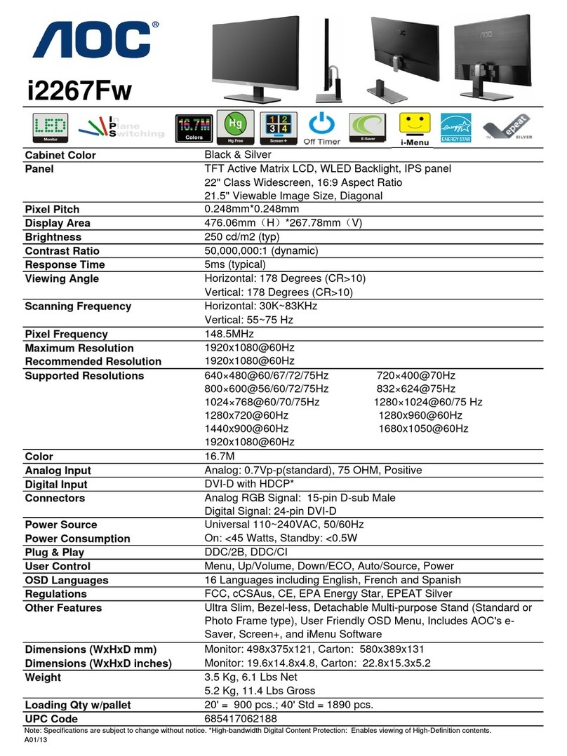 AOC i2267Fw User guide