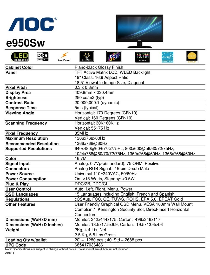 AOC E950SW User manual