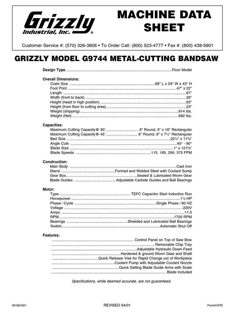 Grizzly G9744 Instruction Manual
