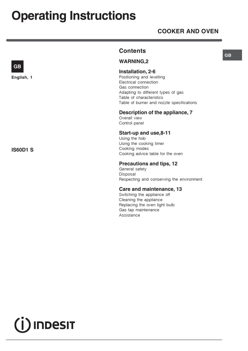 Indesit IS60D1 S operating instructions
