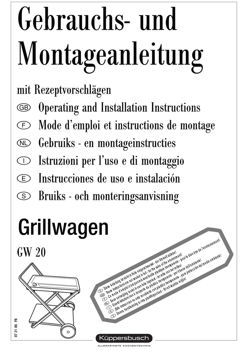 Kuppersbusch GW 20 OPERATING AND INSTALLATION Manual